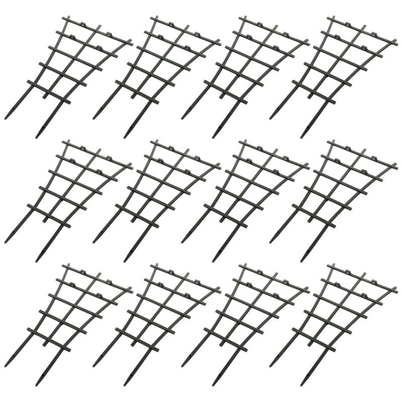 Feitore 12 Pcs Garden DIY Mini Climbing Trellis Plastic Superimposed Potted Plant Support Garden Trellises for Potted Climbing Plants Vines - Image 1